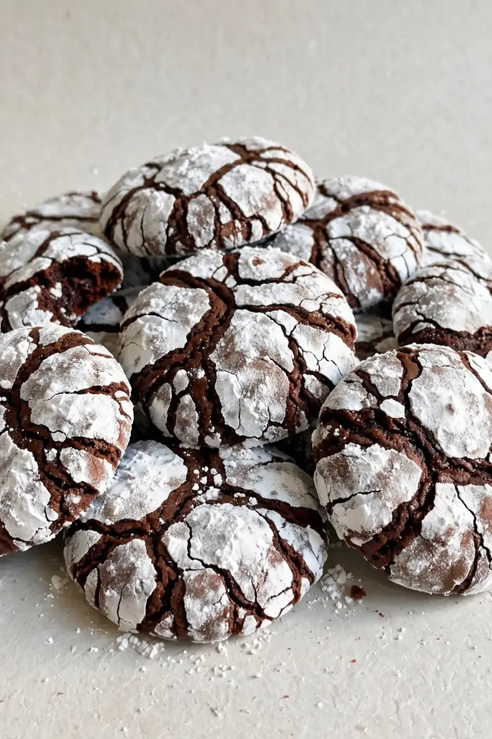 Double Chocolate Crinkle Cookies