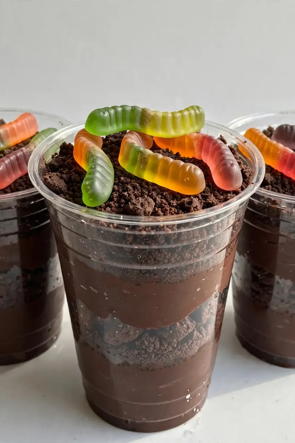 Chocolate Dirt Cups (Using Pork-Free Gummy Worms)