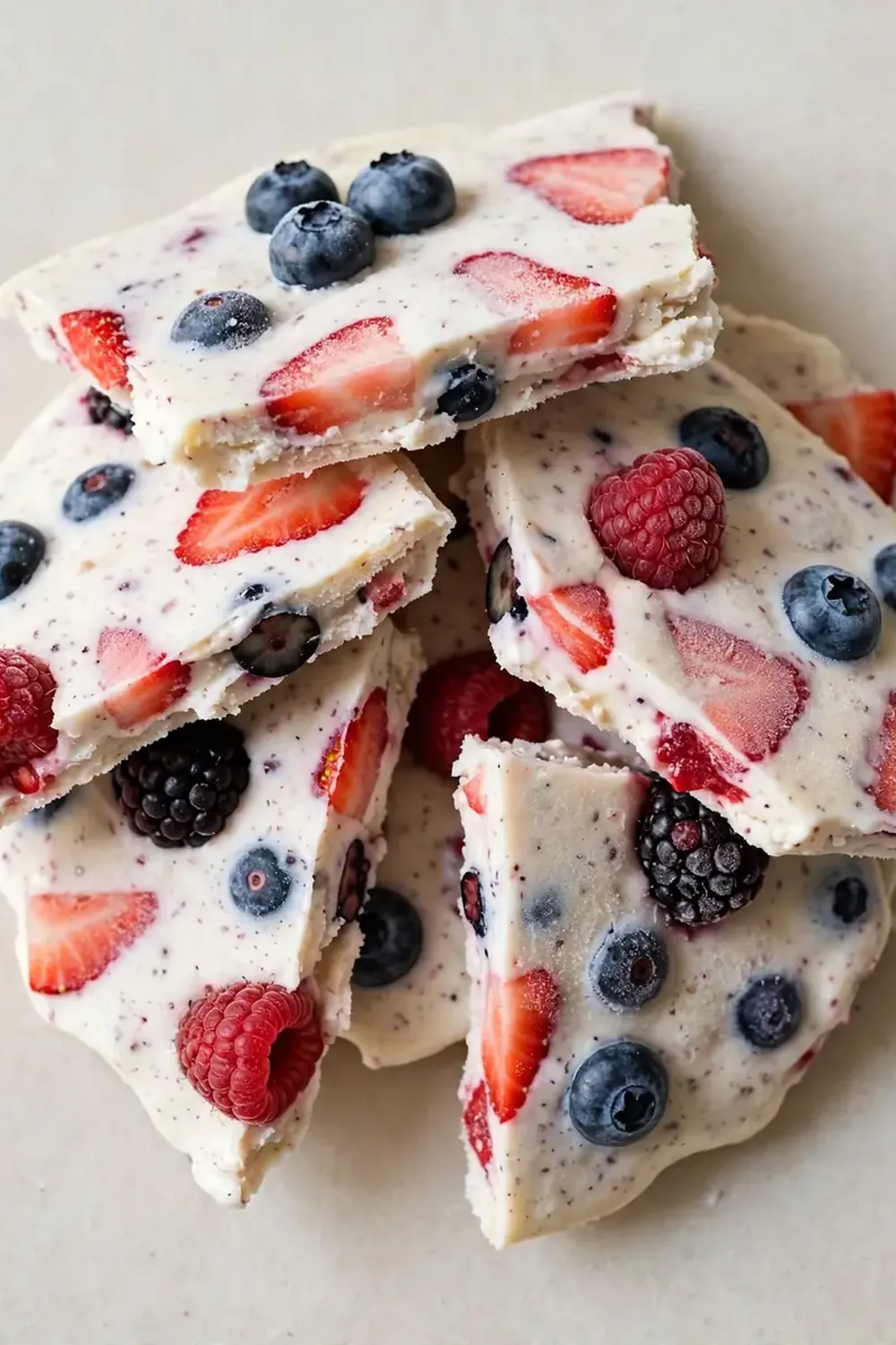 Frozen Yogurt Bark with Mixed Berries