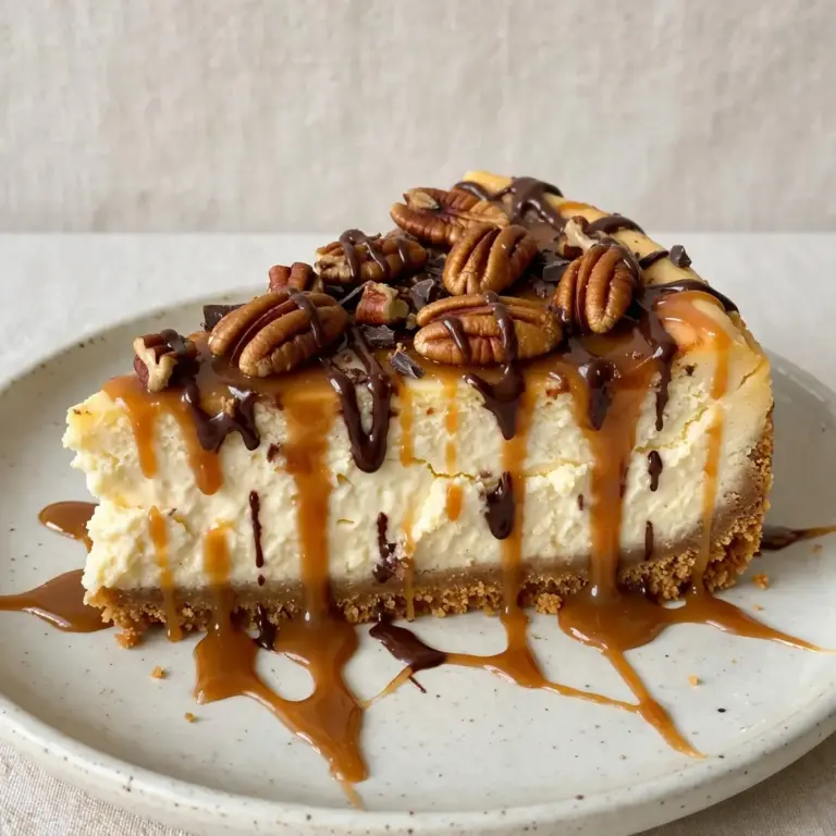 5-Minute Turtle Cheesecake Prep Ahead Dessert