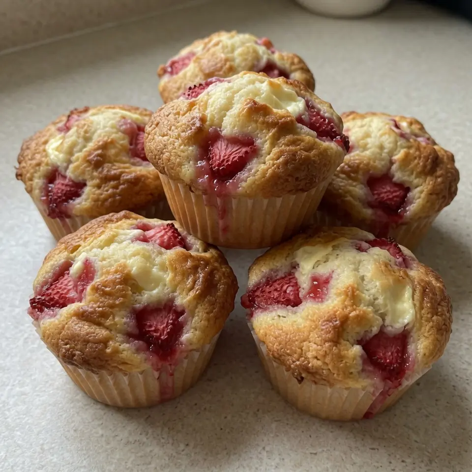 Bakery-Style Strawberry Cream Cheese Muffins