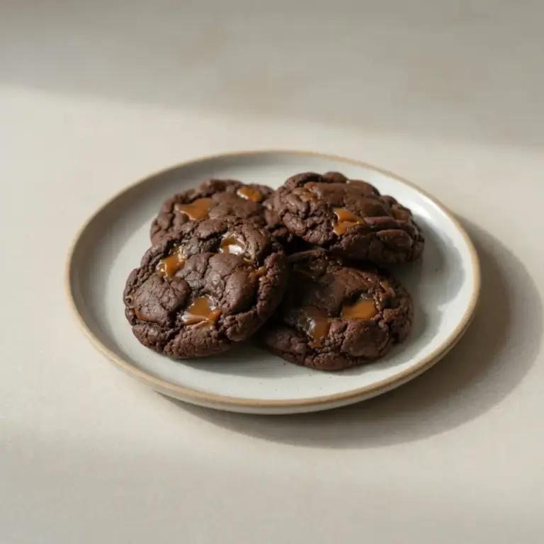 Chewy Chocolate Caramel Cookies For Holiday Trays