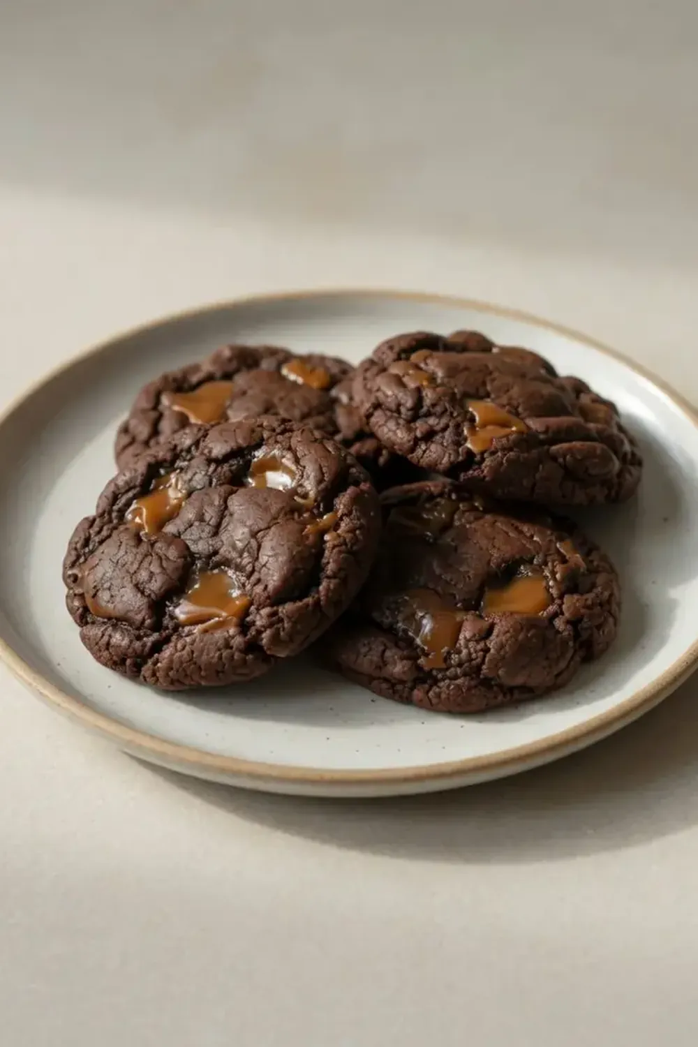 Chewy Chocolate Caramel Cookies for Holiday Trays