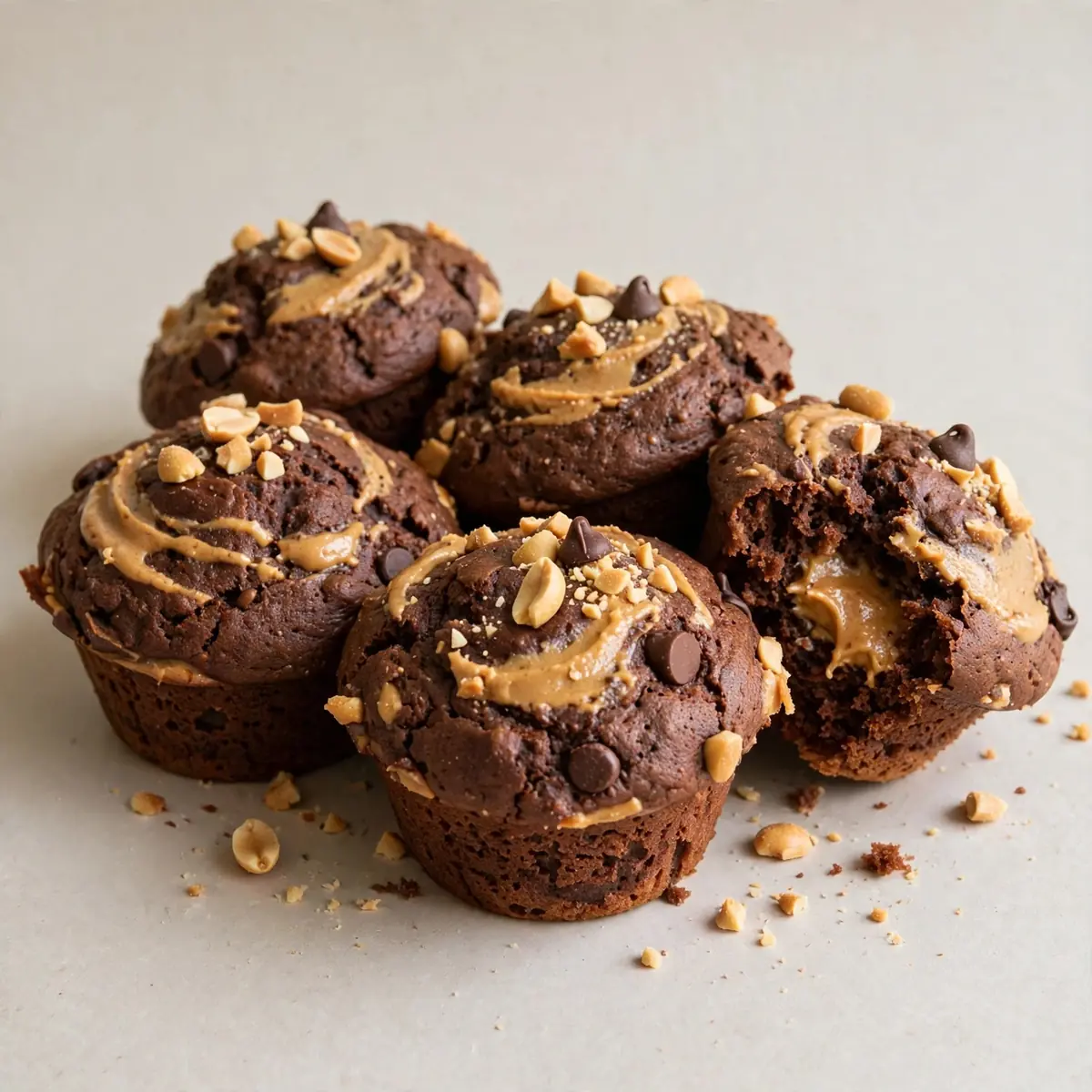 Chocolate Peanut Butter Muffins