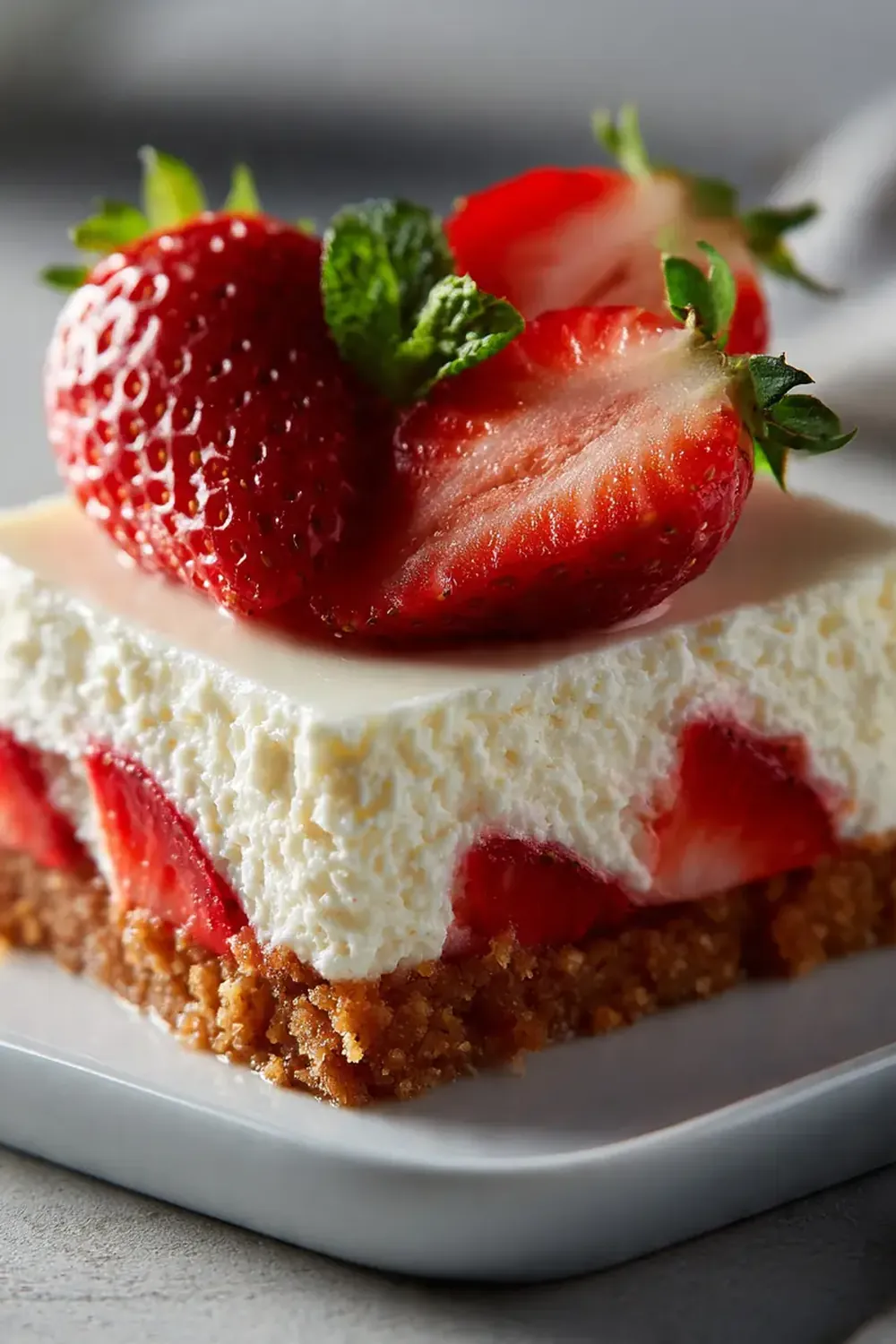 Creamy No Bake Strawberry Cheesecake for Two