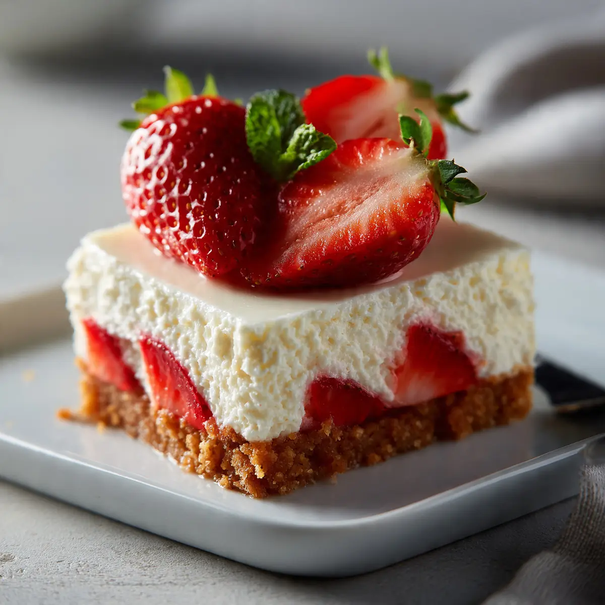 Creamy No Bake Strawberry Cheesecake For Two