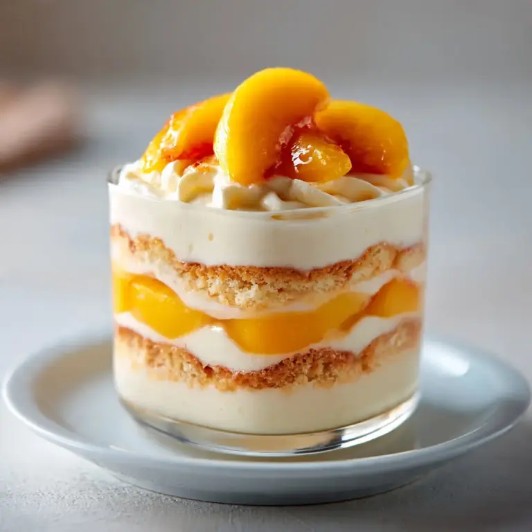 Creamy Peach Mousse Trifle For Summer Parties