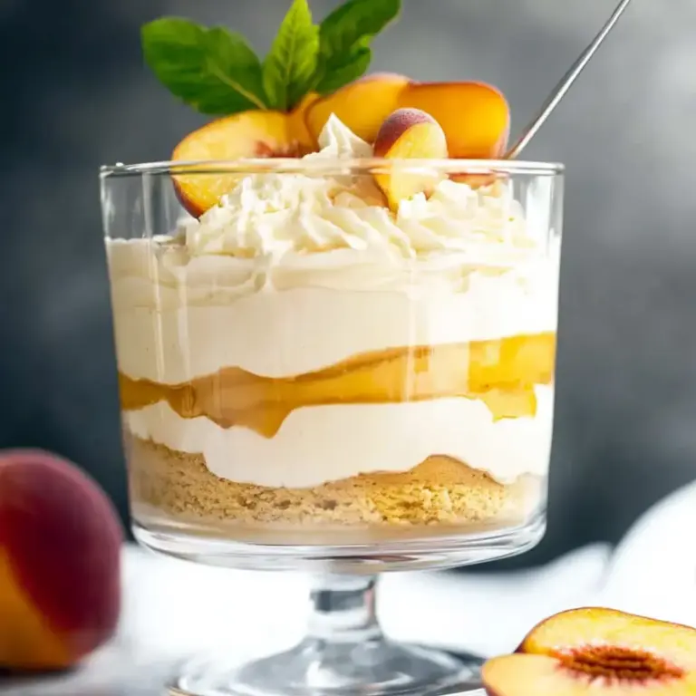 Creamy Peach Mousse Trifle For Summer Parties