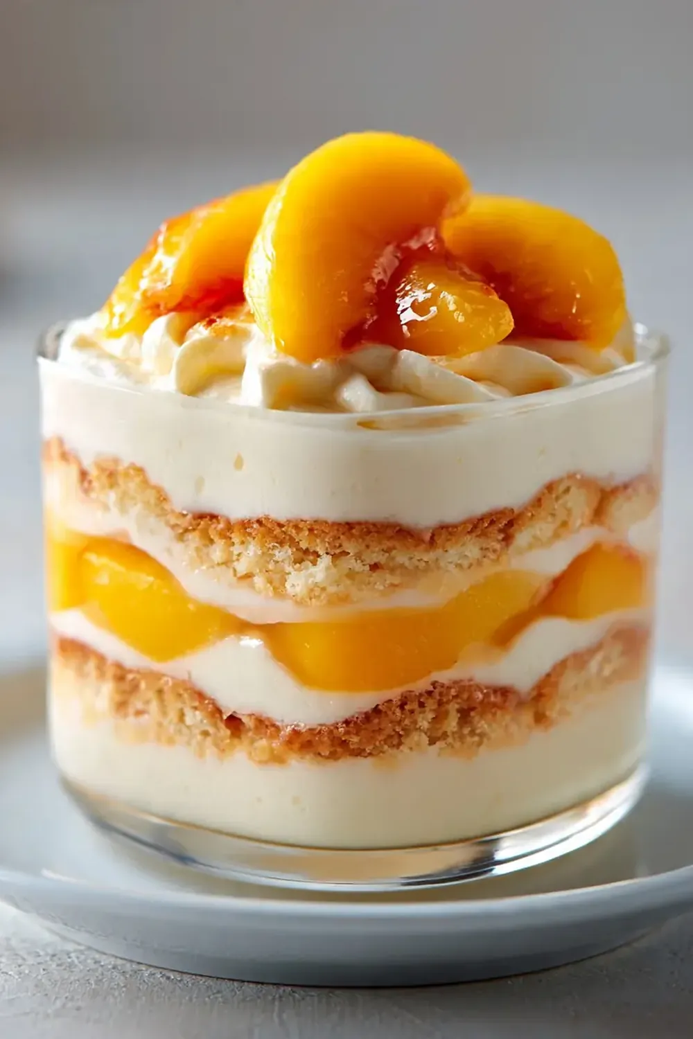Creamy Peach Mousse Trifle for Summer Parties