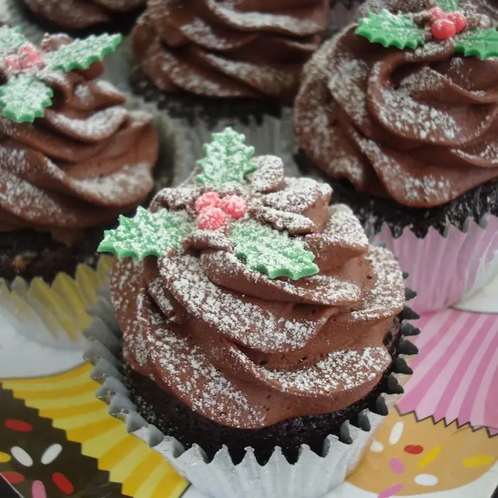 Festive Christmas Chocolate Cupcakes Recipe