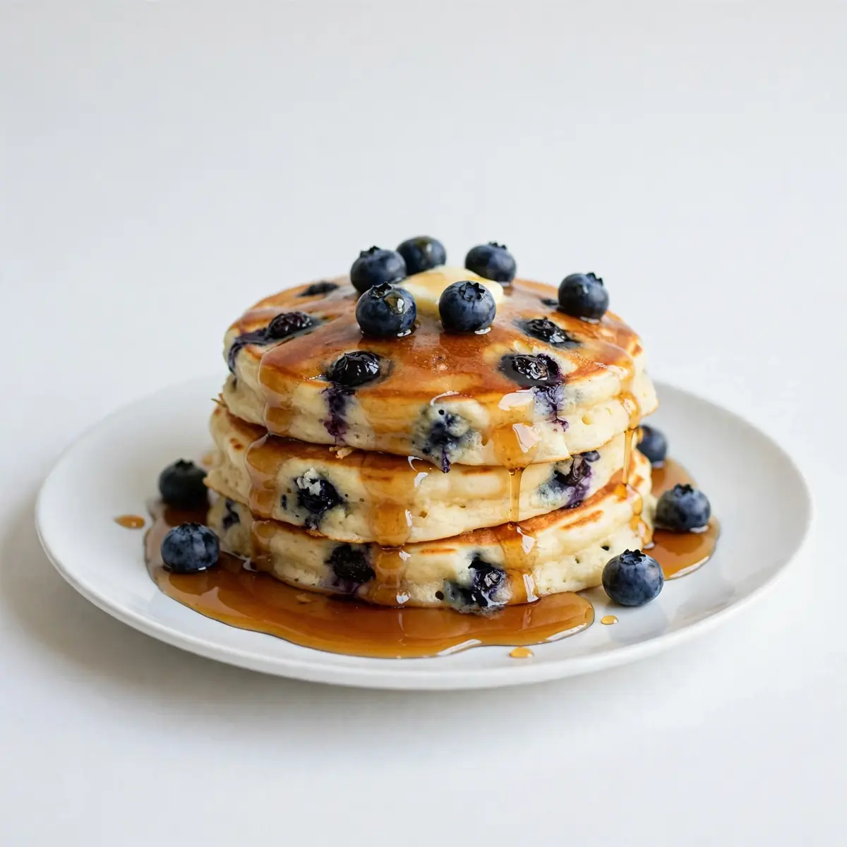 Fluffy Blueberry Pancakes With Syrup Recipe