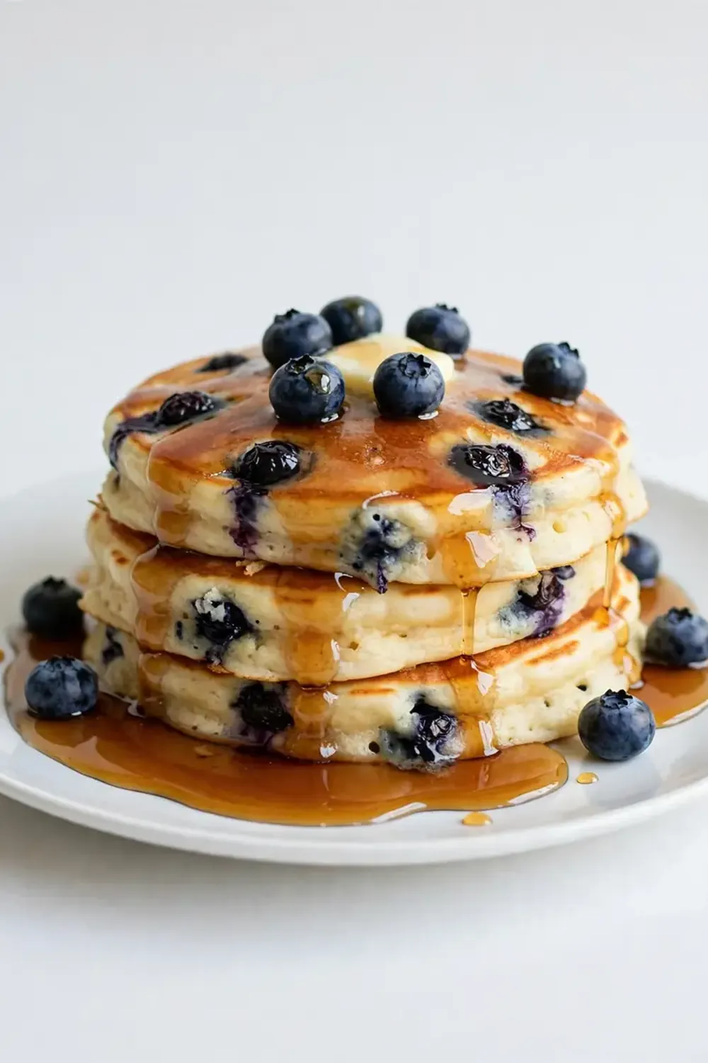 Fluffy Blueberry Pancakes with Syrup Recipe