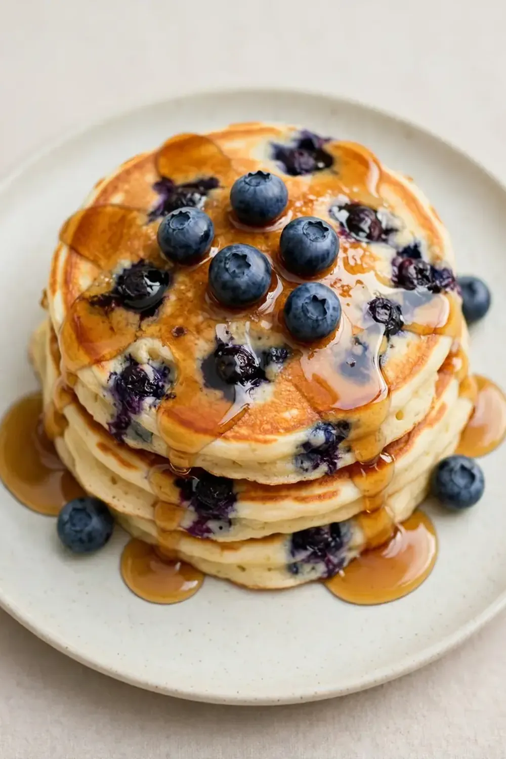 Fluffy Blueberry Pancakes with Syrup Recipe