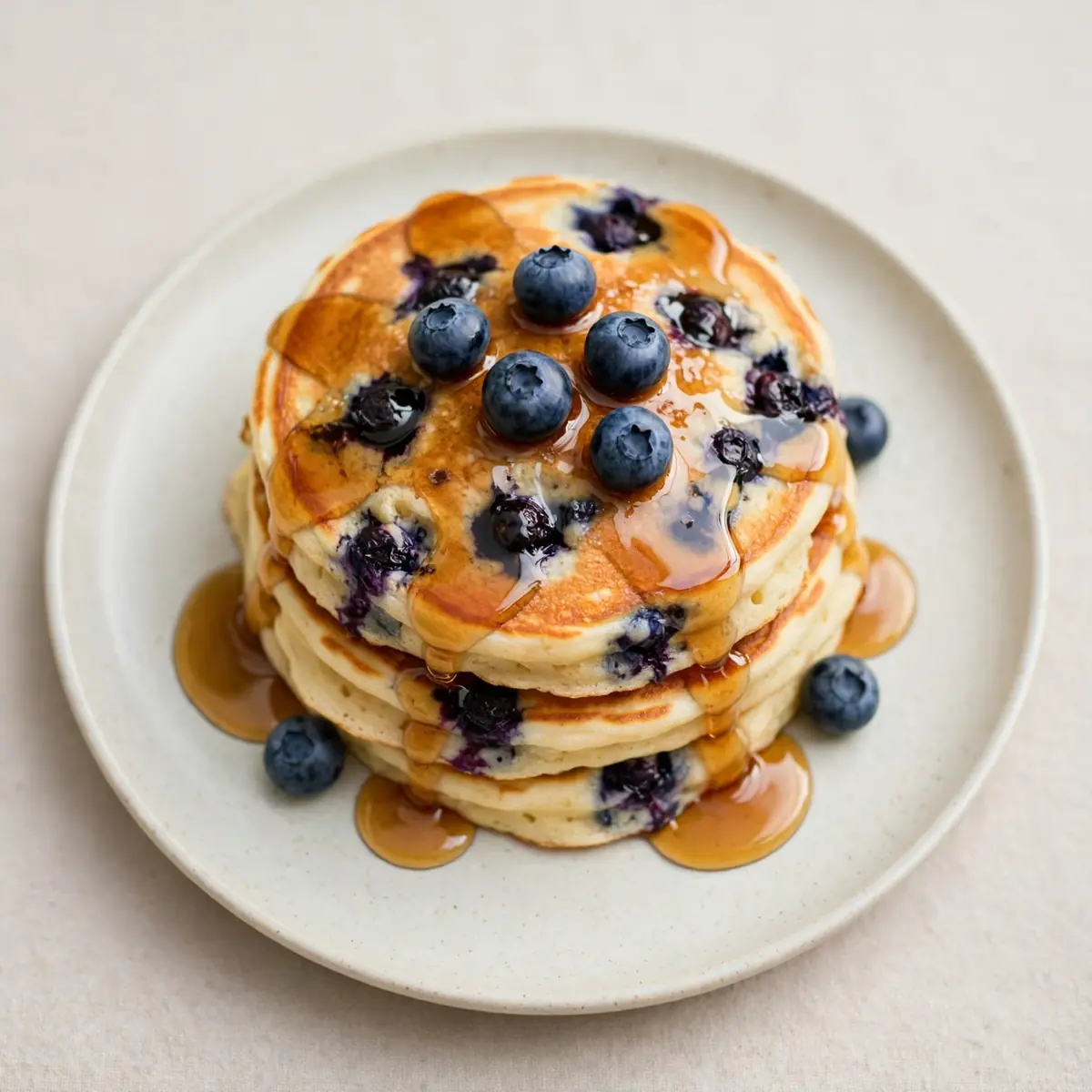 Fluffy Blueberry Pancakes With Syrup Recipe