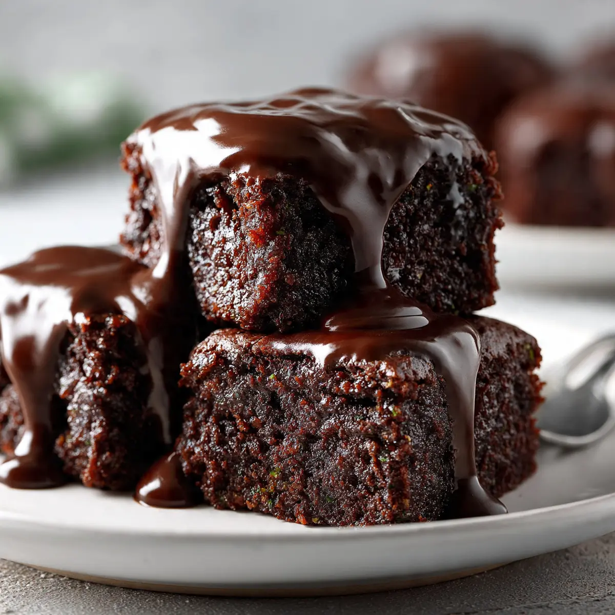 Fudgy Zucchini Brownies With Chocolate Glaze