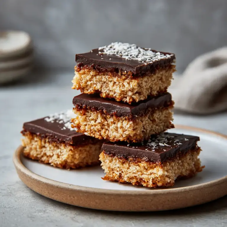 Homemade Chocolate Coconut Keto Bars Snack