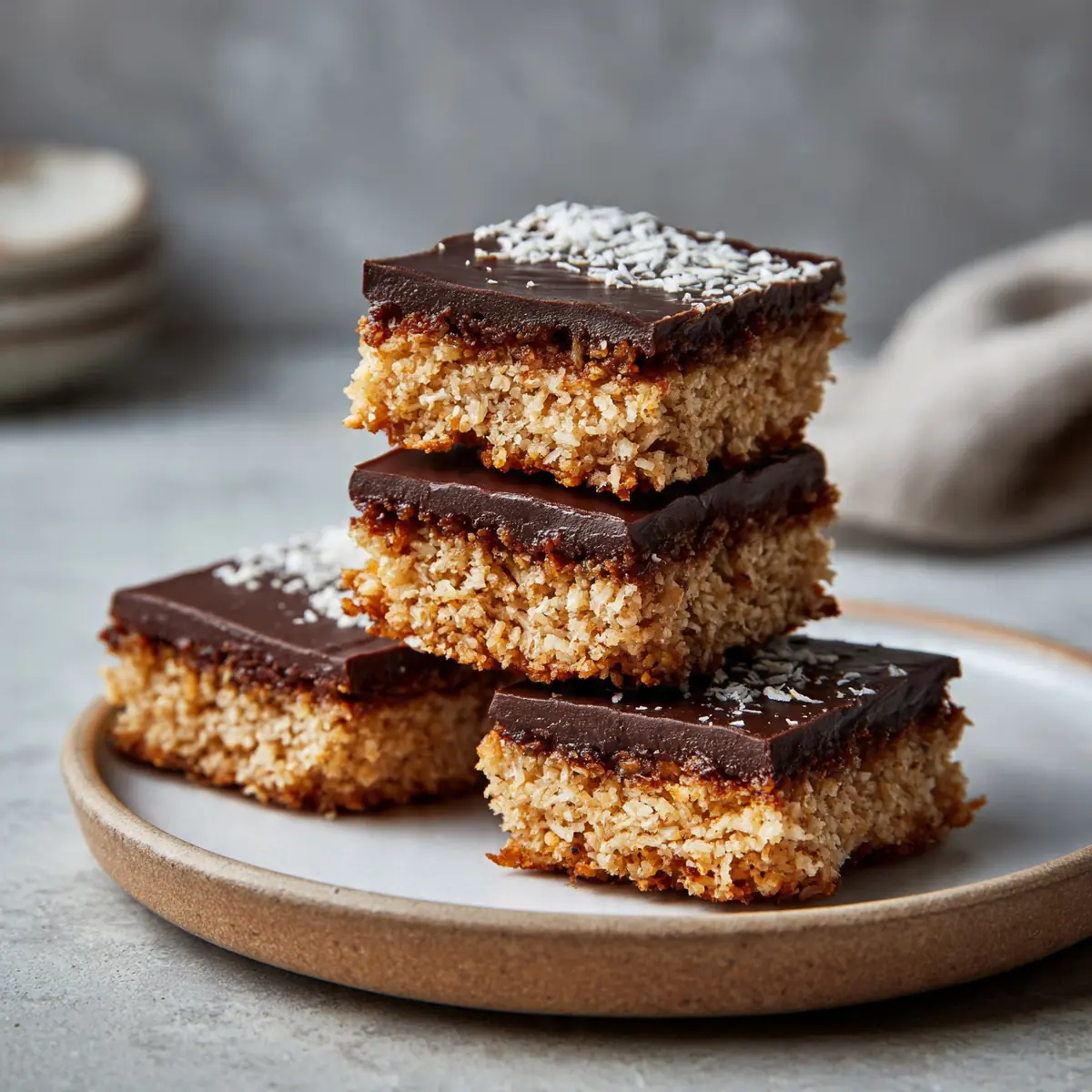 Homemade Chocolate Coconut Keto Bars Snack