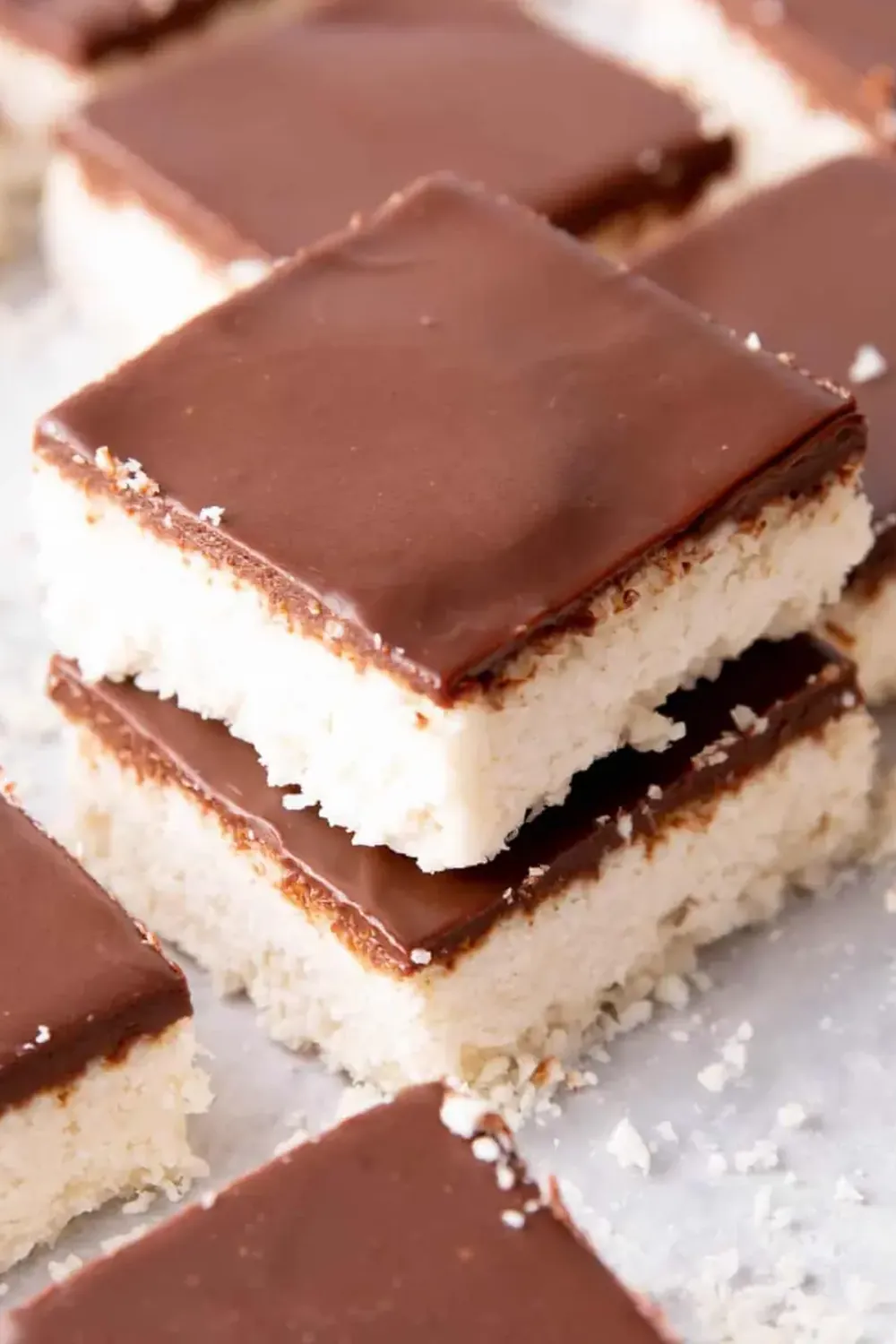 Homemade Chocolate Coconut Keto Bars Snack