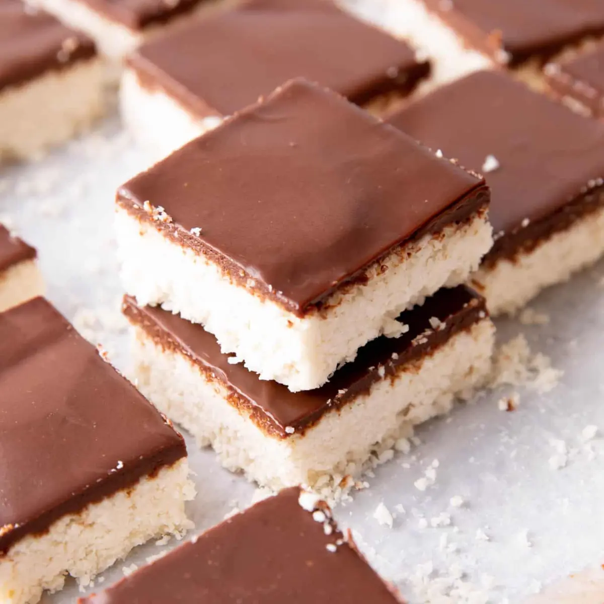 Homemade Chocolate Coconut Keto Bars Snack