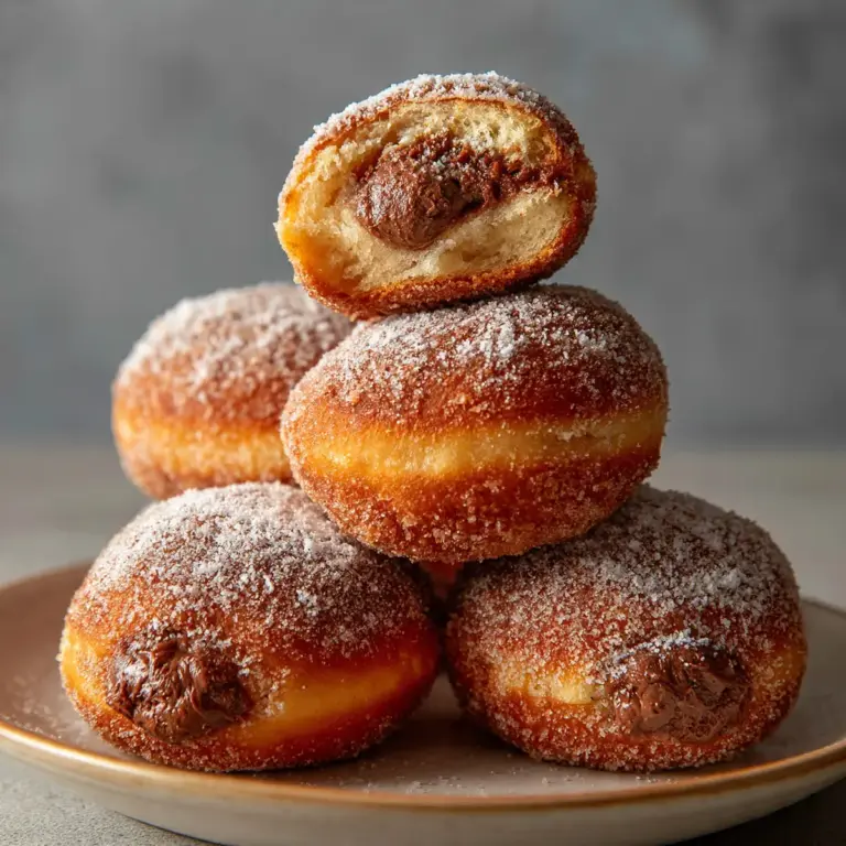 Homemade Nutella Stuffed Donuts Recipe