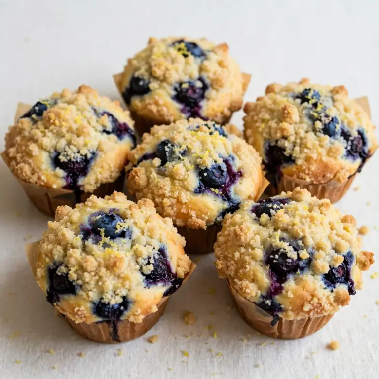 Lemon Blueberry Streusel Muffins
