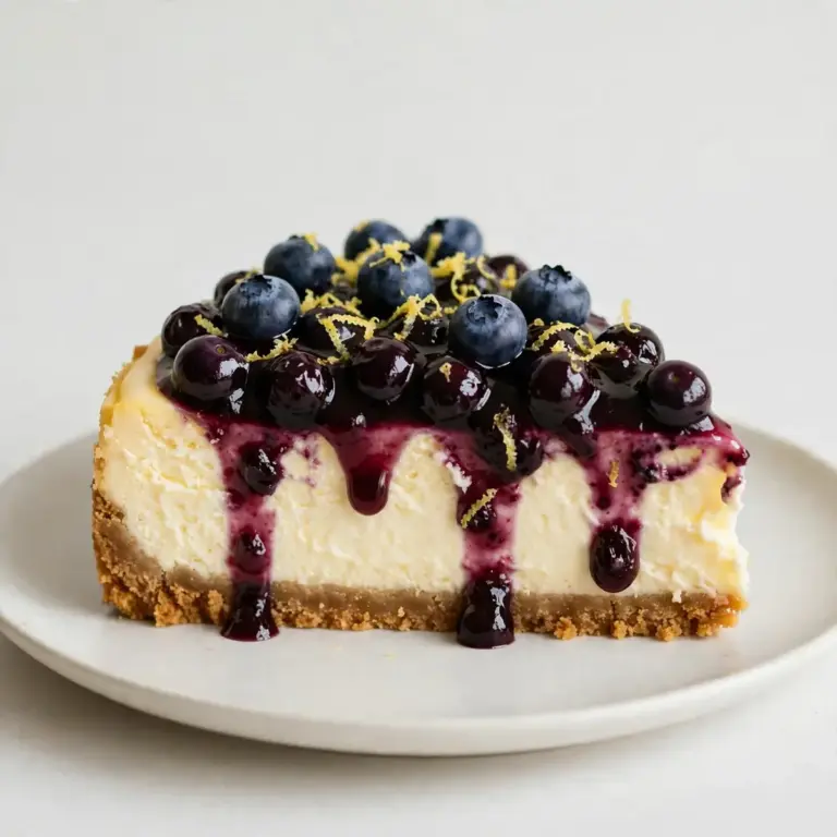 Lemon Cheesecake With Blueberry Topping
