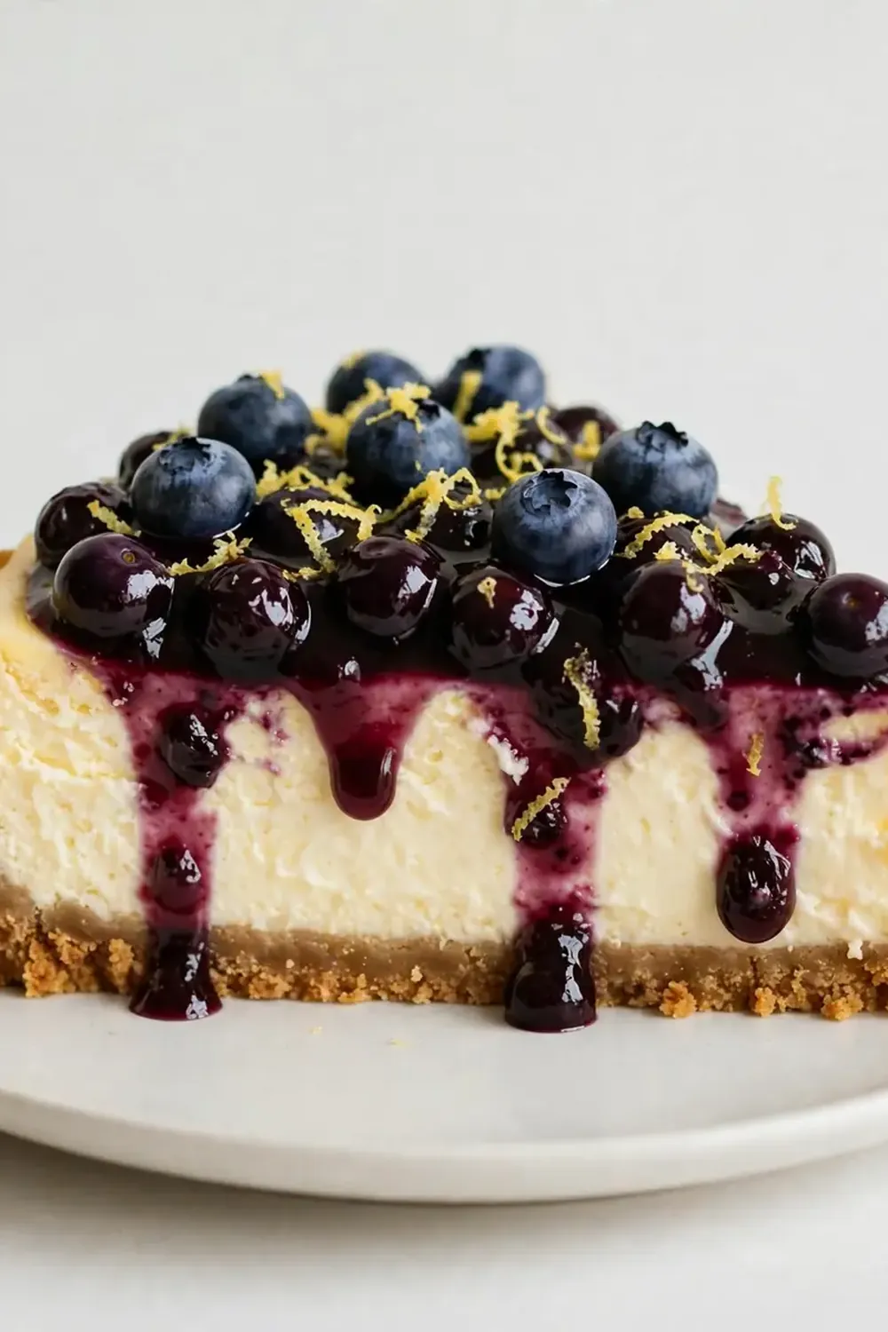 Lemon Cheesecake with Blueberry Topping