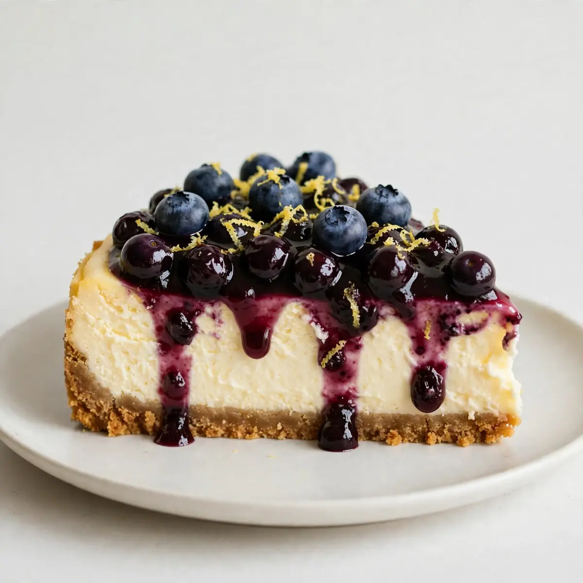 Lemon Cheesecake With Blueberry Topping