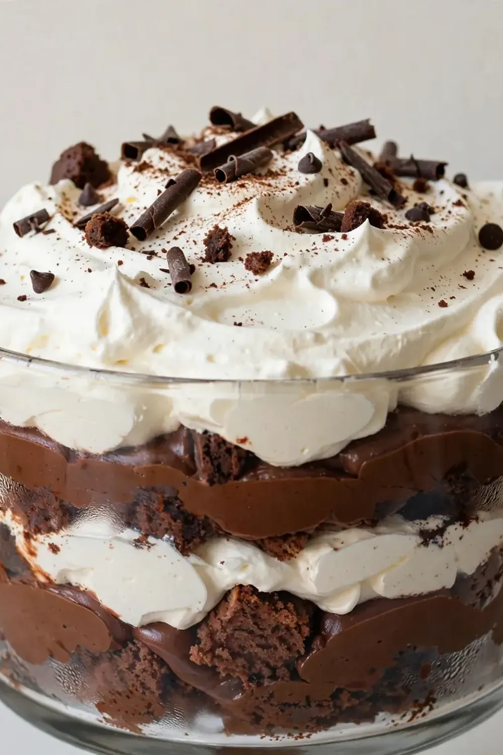No-Bake Chocolate Trifle with Whipped Cream
