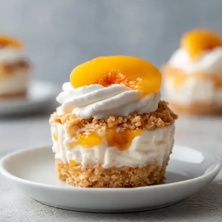 No-Bake Peach Cobbler Cheesecake Cups Recipe