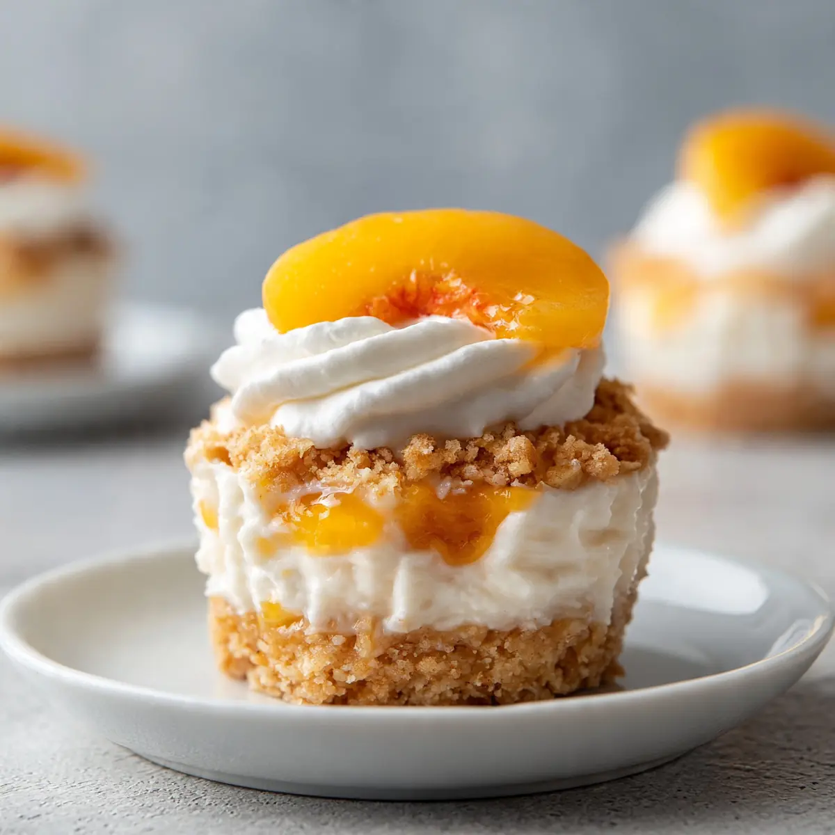 No-Bake Peach Cobbler Cheesecake Cups Recipe