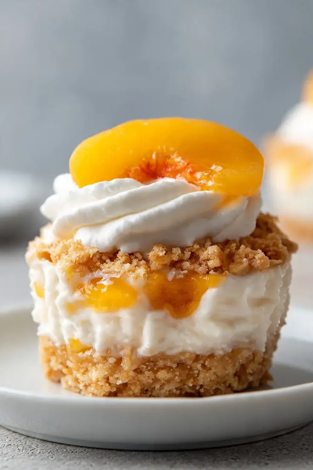No-Bake Peach Cobbler Cheesecake Cups Recipe