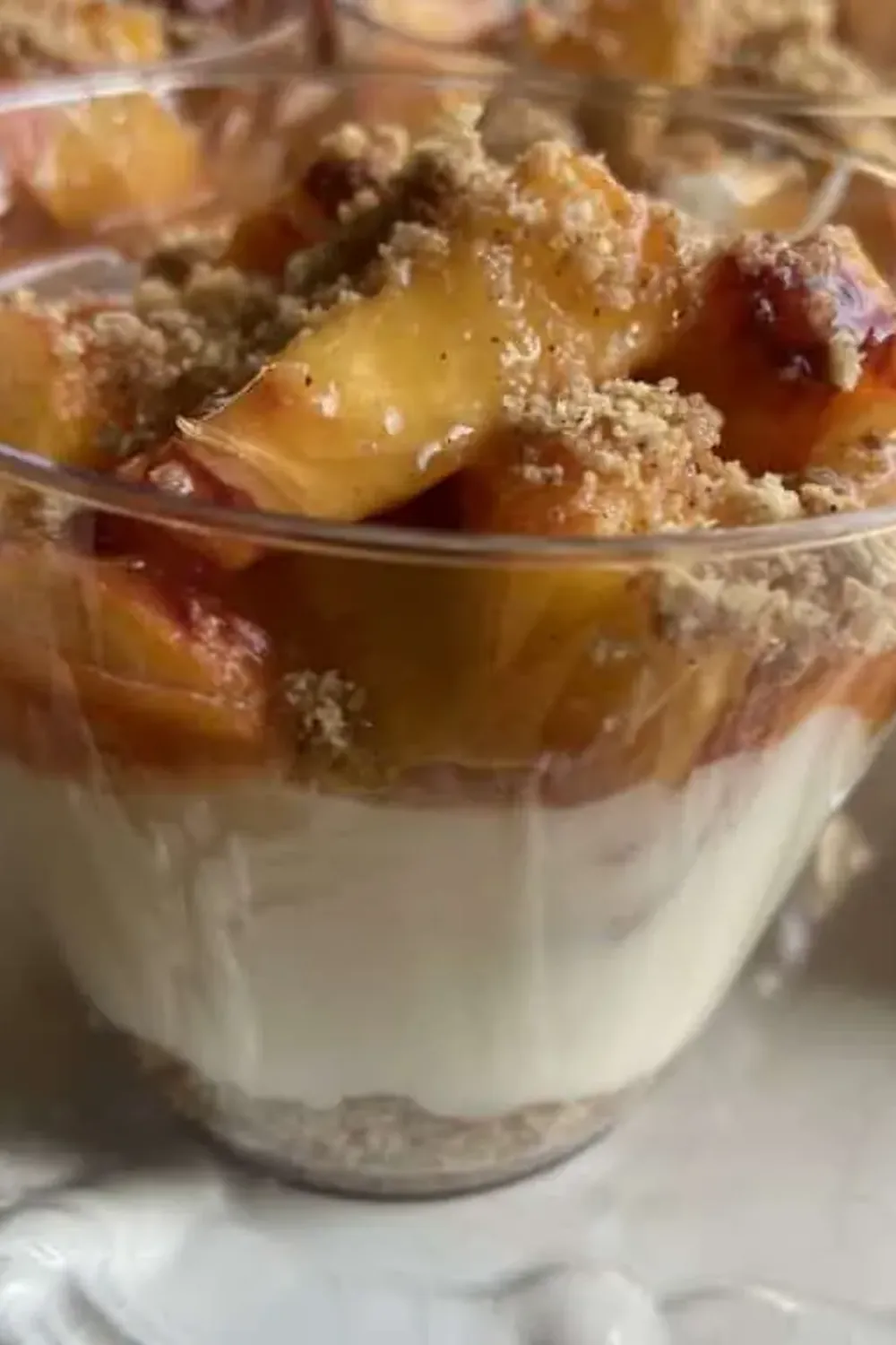No-Bake Peach Cobbler Cheesecake Cups Recipe