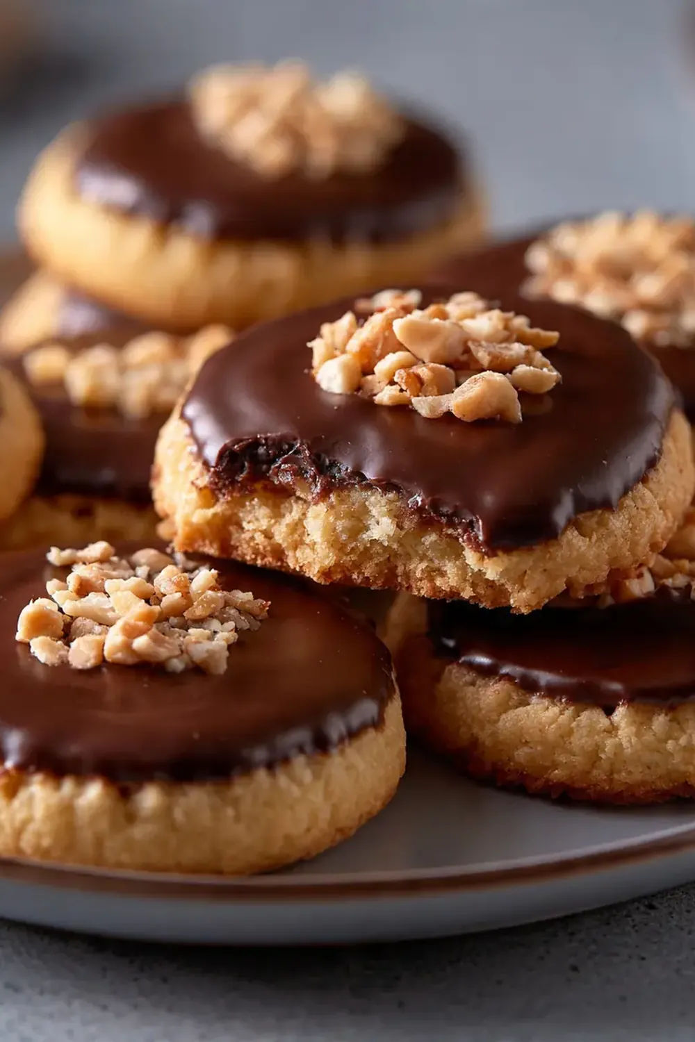 Oven-Baked Chocolate Frosted Nut Cookies