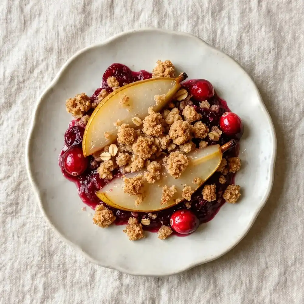 Pear and Cranberry Crumble