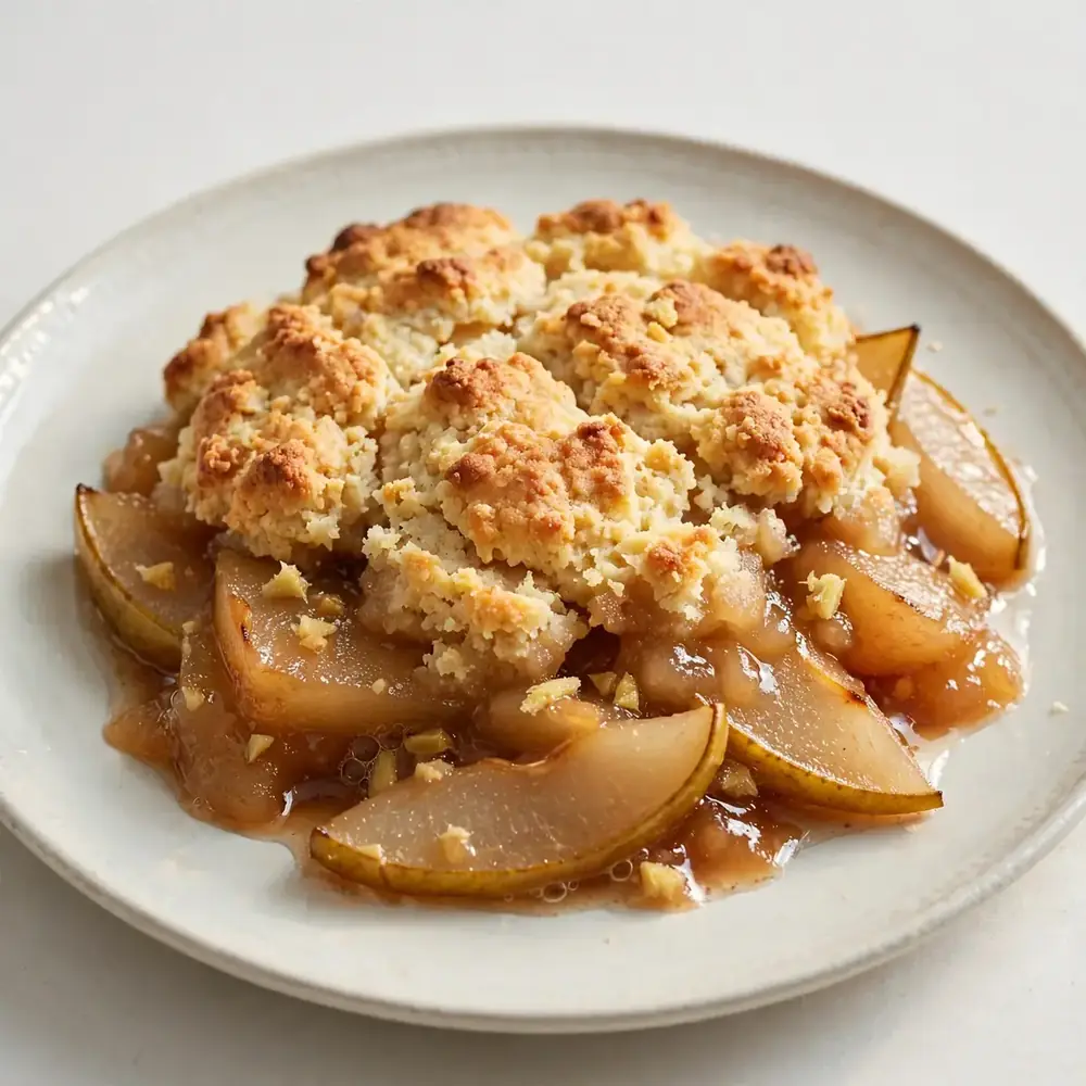 Pear and Ginger Cobbler