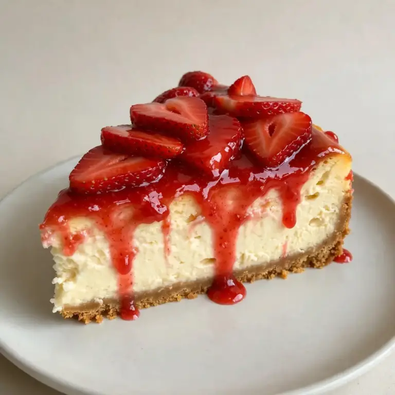 Quick Weeknight Strawberry Glazed Cheesecake