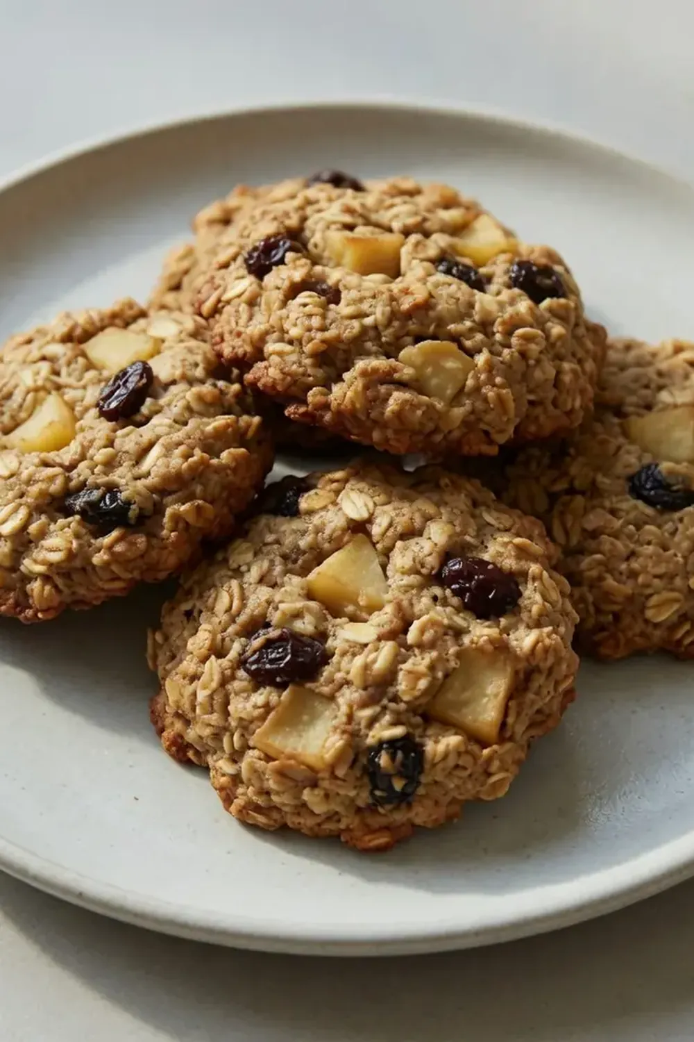 Soft Apple Breakfast Cookies with Oats and Raisins