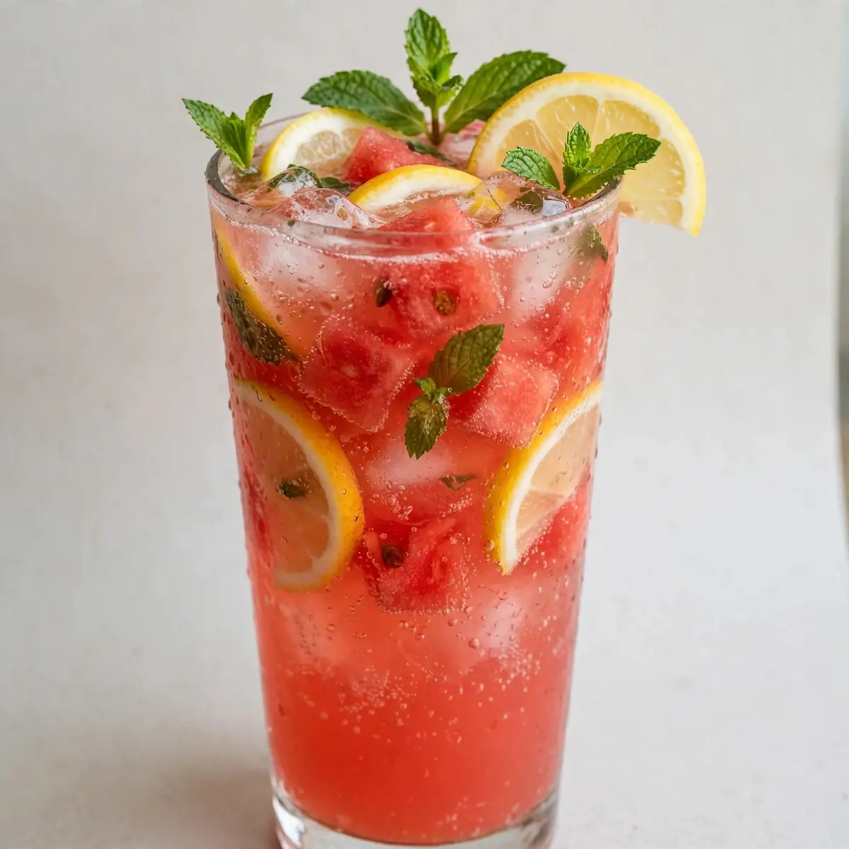Sparkling Watermelon Lemonade Mocktail