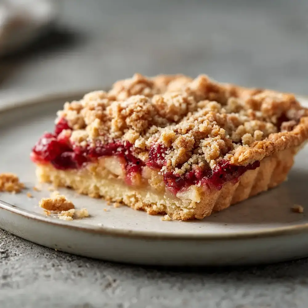 Spiced Apple and Cranberry Crumble Tart