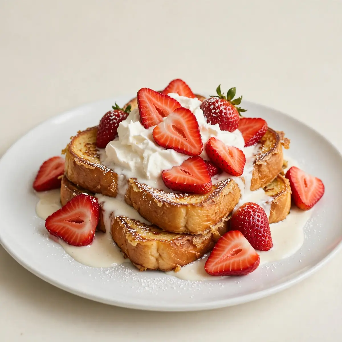 Sweet Strawberries And Cream French Toast