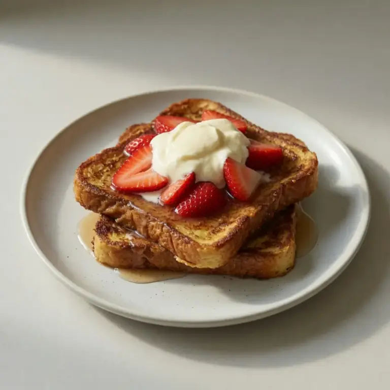 Sweet Strawberries And Cream French Toast
