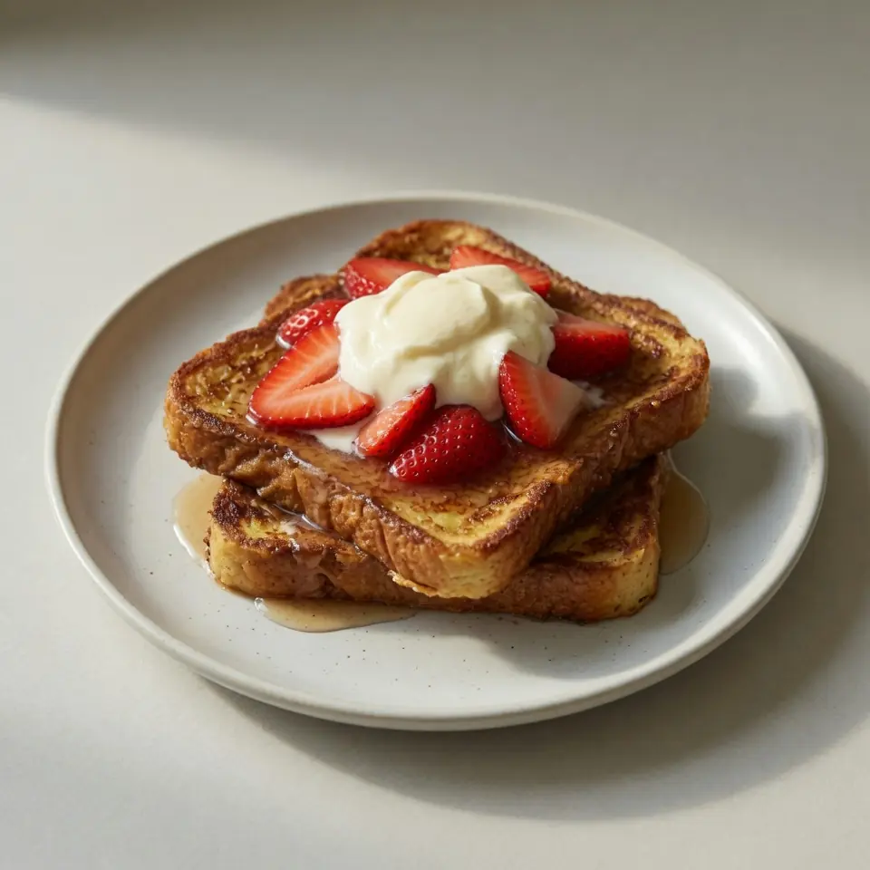 Sweet Strawberries And Cream French Toast