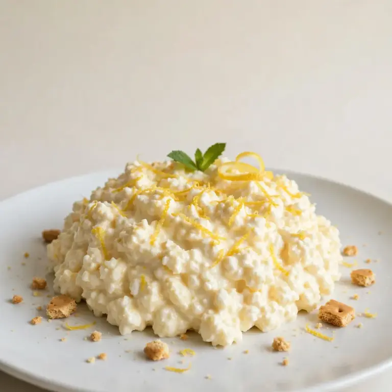 Tangy Lemon Cottage Cheese Pudding Dessert