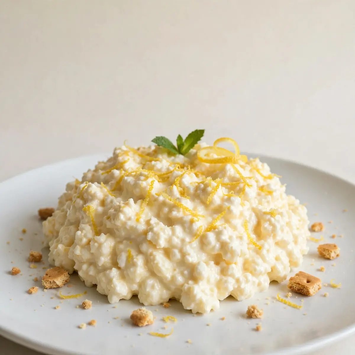 Tangy Lemon Cottage Cheese Pudding Dessert