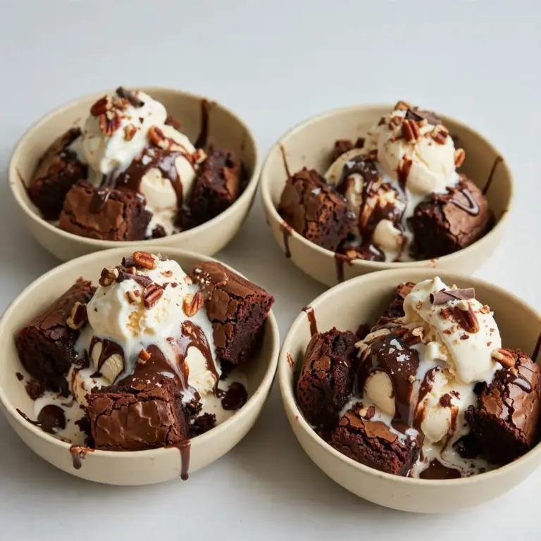 Warm Fudgy Brownie Sundae Bowls Ready in 20 Minutes