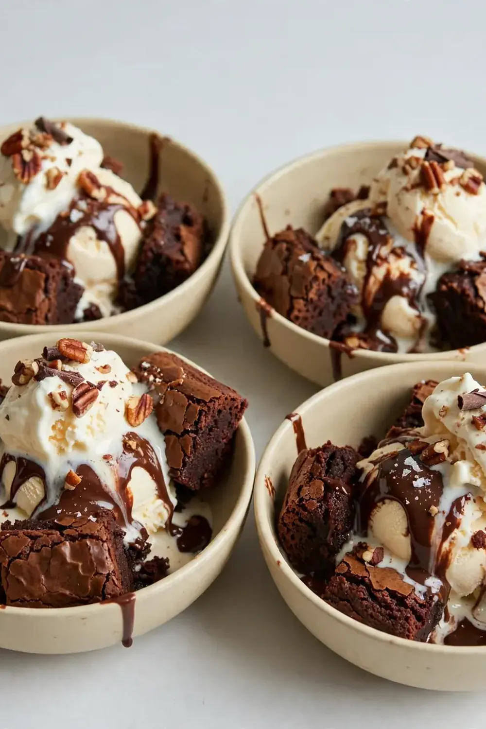 Warm Fudgy Brownie Sundae Bowls