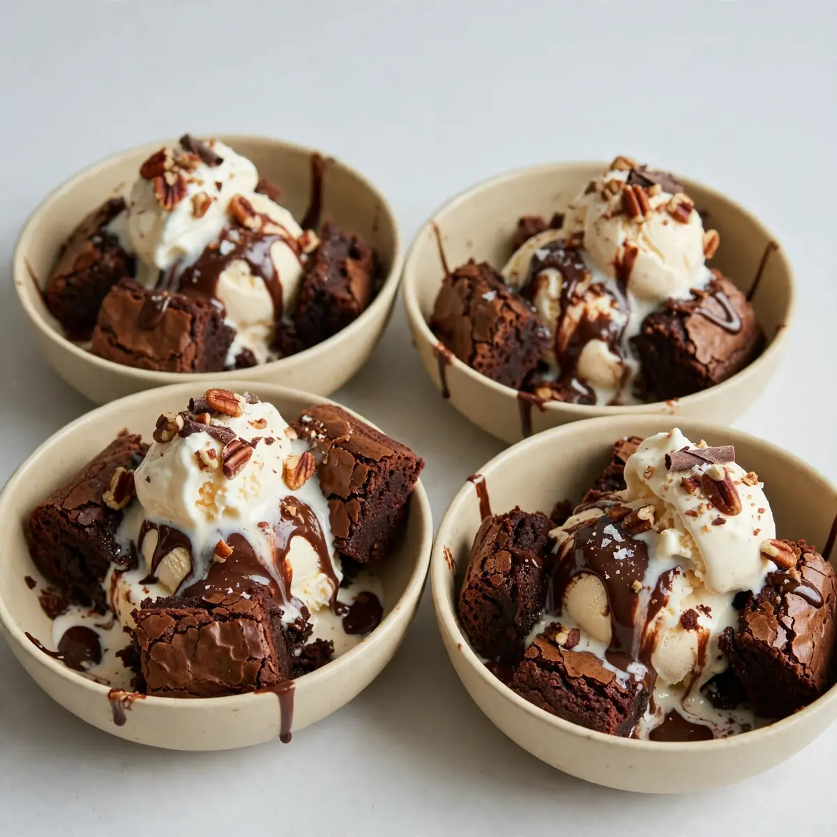 Warm Fudgy Brownie Sundae Bowls Ready in 20 Minutes