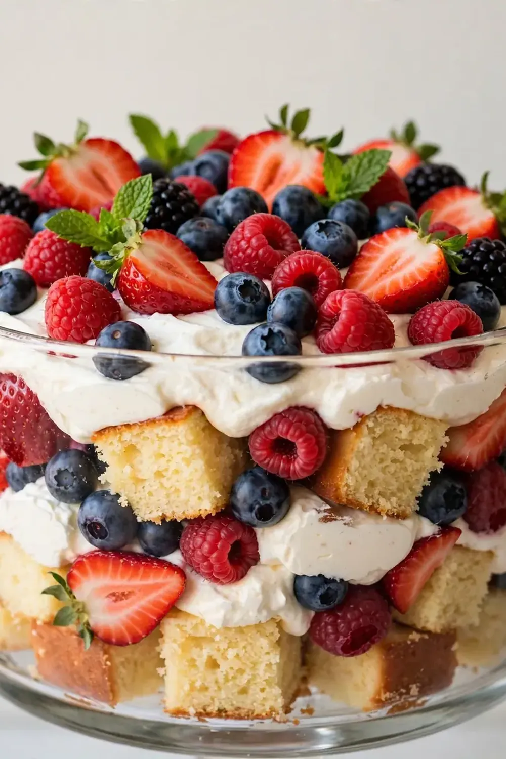 Layered Berry and Pound Cake Trifle Bowls